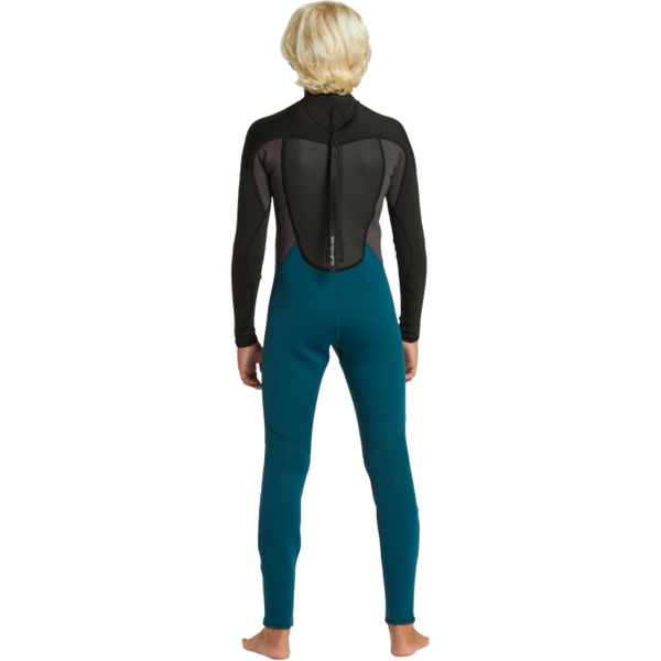 2026 Quiksilver Junior Prologue 3/2mm Back Zip Flatlock Wetsuit EQBW103121 - Midnight Turquoise